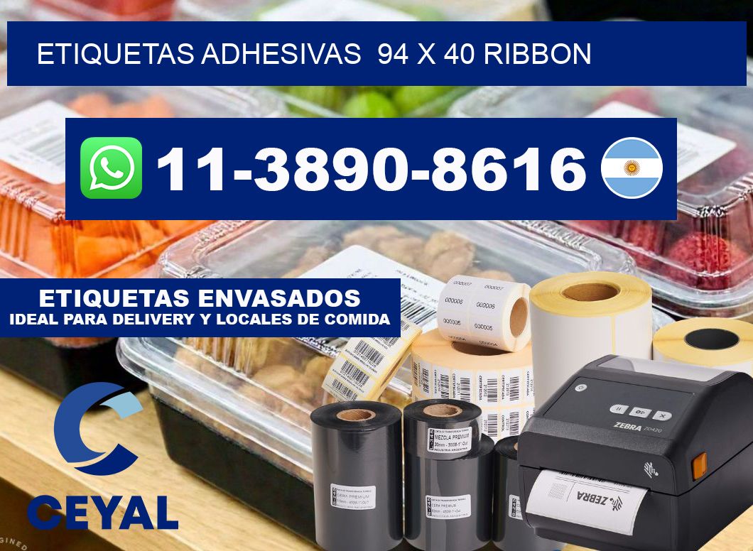 Etiquetas adhesivas 94 x 40 ribbon