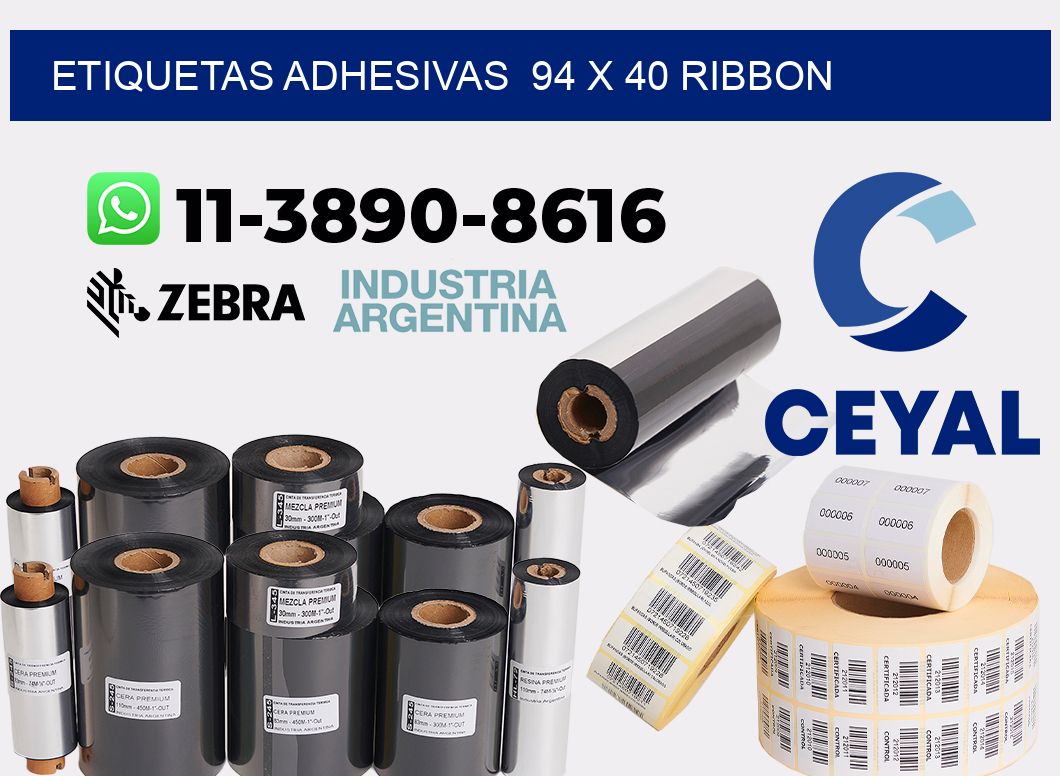 Etiquetas adhesivas 94 x 40 ribbon