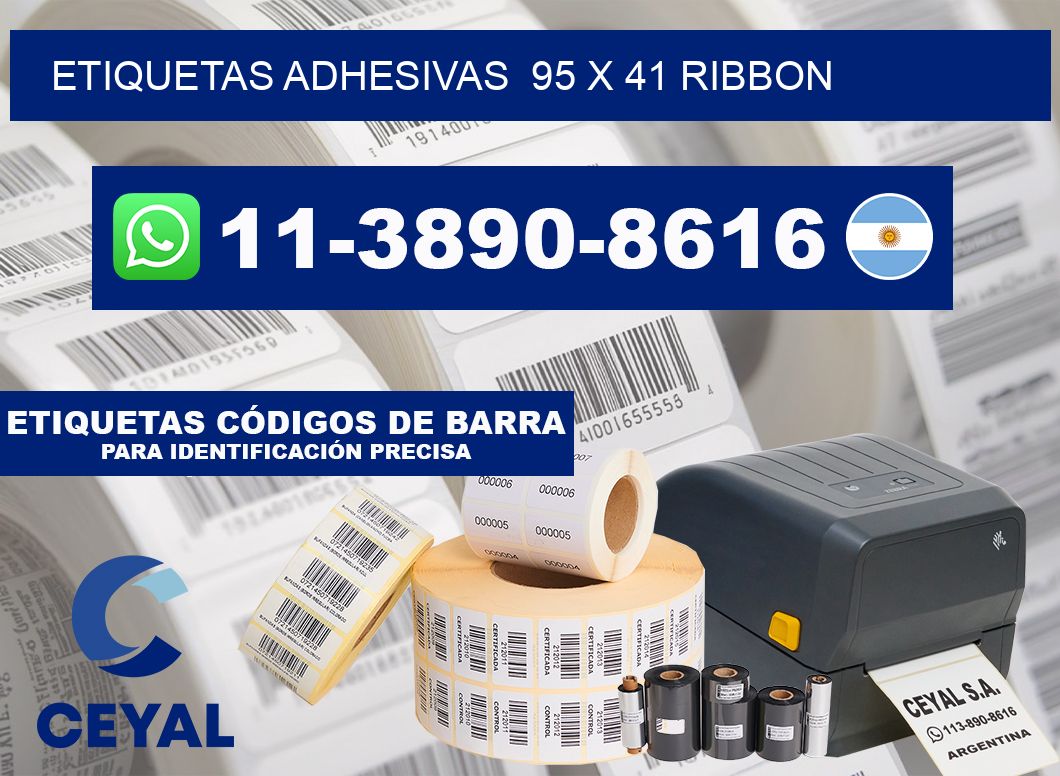 Etiquetas adhesivas  95 x 41 ribbon