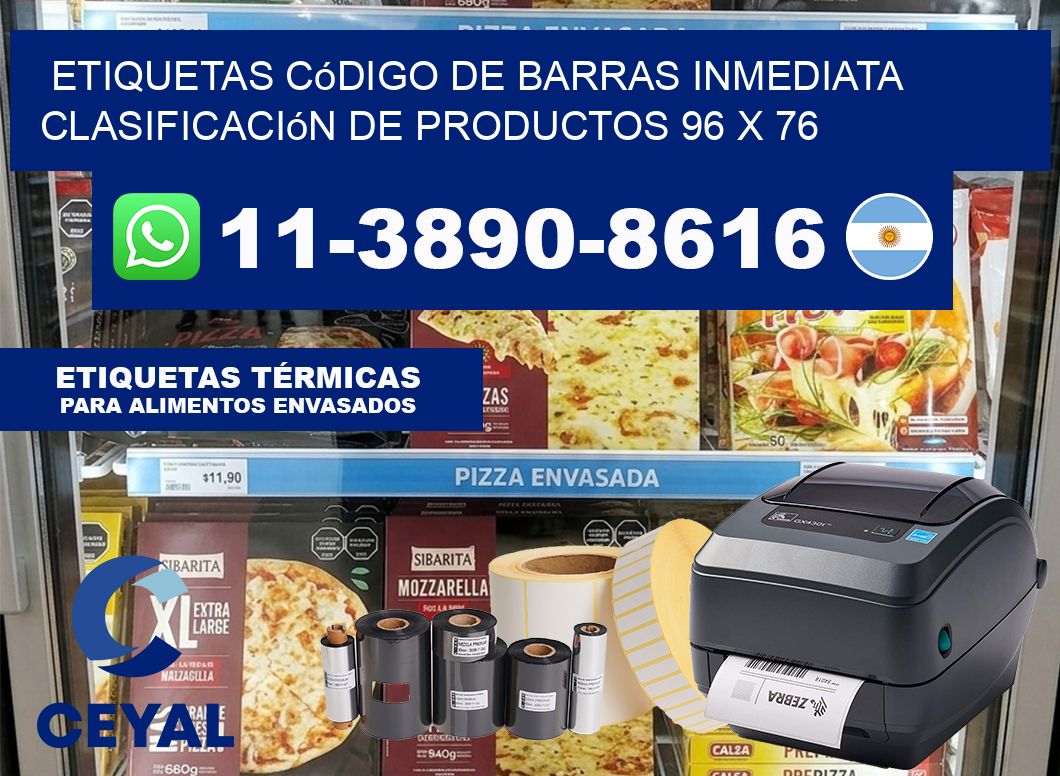 Etiquetas código de barras inmediata clasificación de productos 96 x 76
