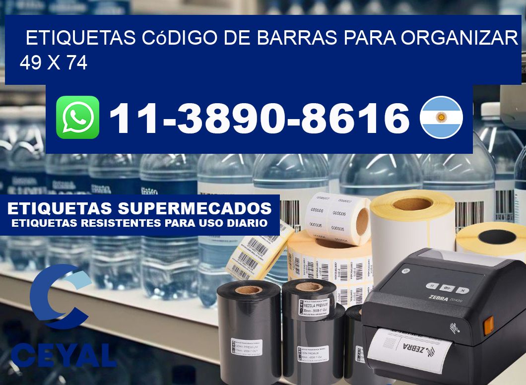 Etiquetas código de barras para organizar 49 x 74
