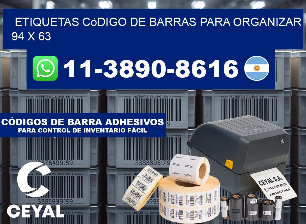 Etiquetas código de barras para organizar 94 x 63