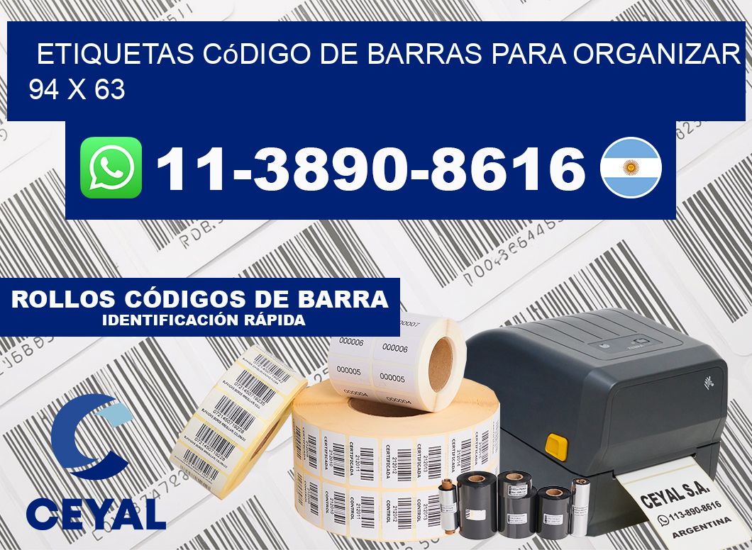 Etiquetas código de barras para organizar 94 x 63