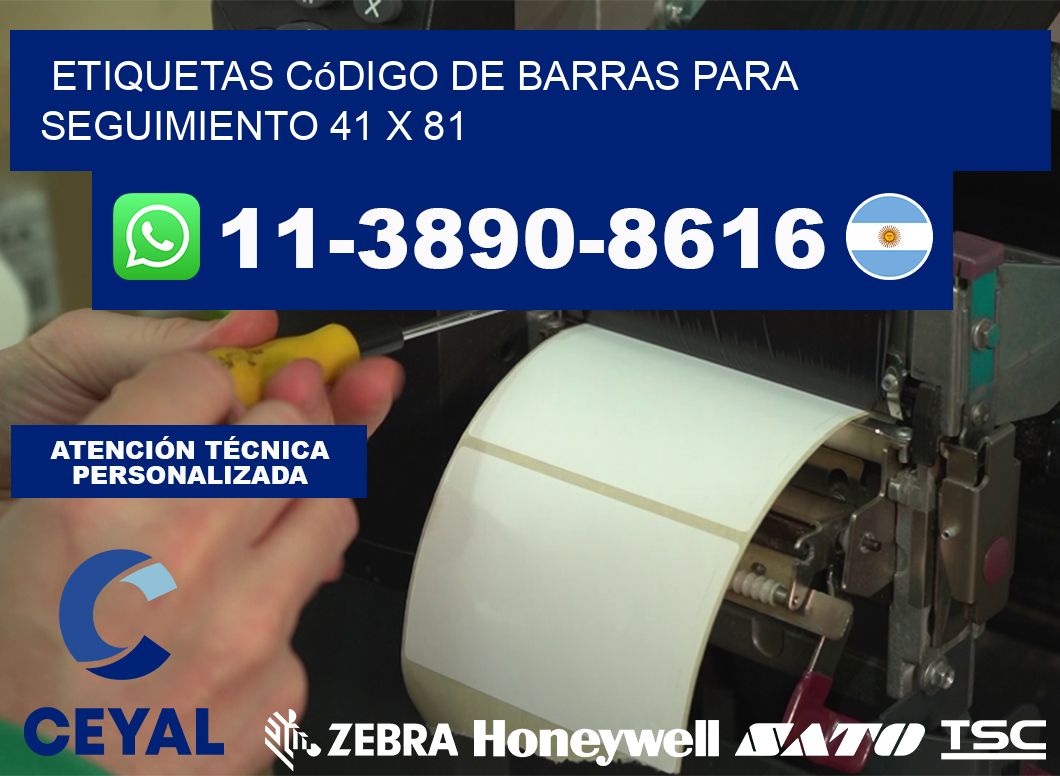 Etiquetas código de barras para seguimiento 41 x 81