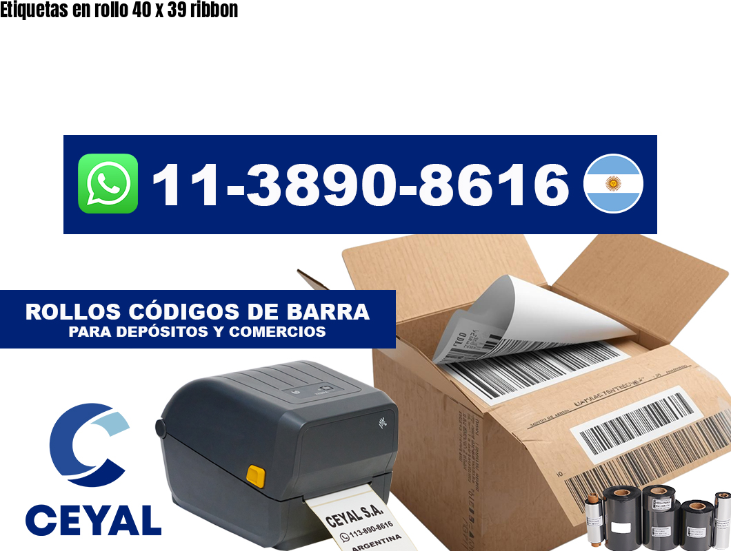 Etiquetas en rollo 40 x 39 ribbon