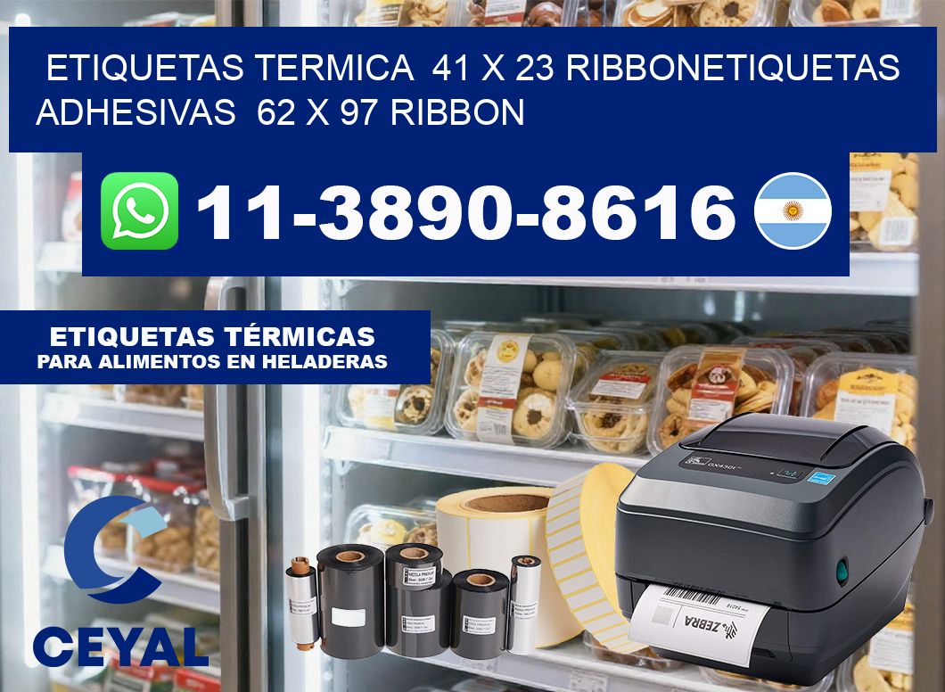 Etiquetas termica  41 x 23 ribbonEtiquetas adhesivas  62 x 97 ribbon