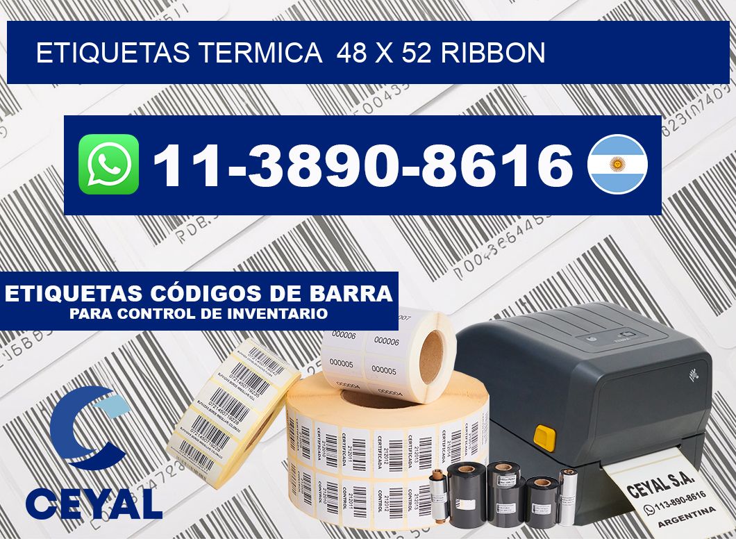 Etiquetas termica  48 x 52 ribbon