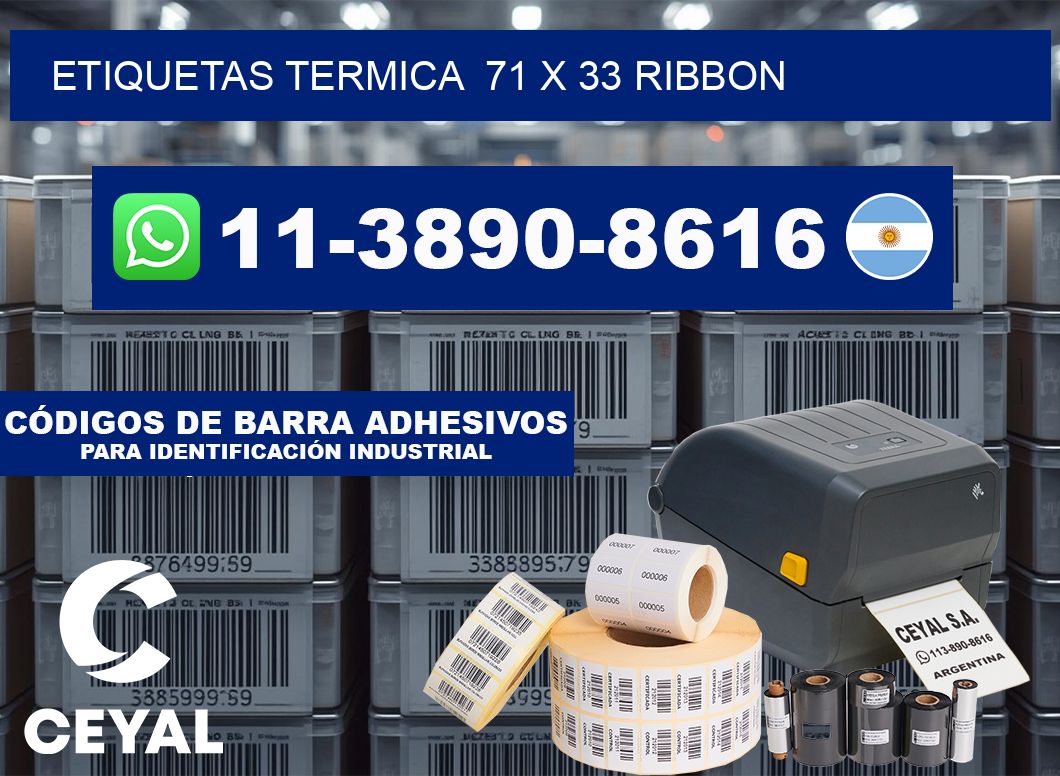 Etiquetas termica  71 x 33 ribbon