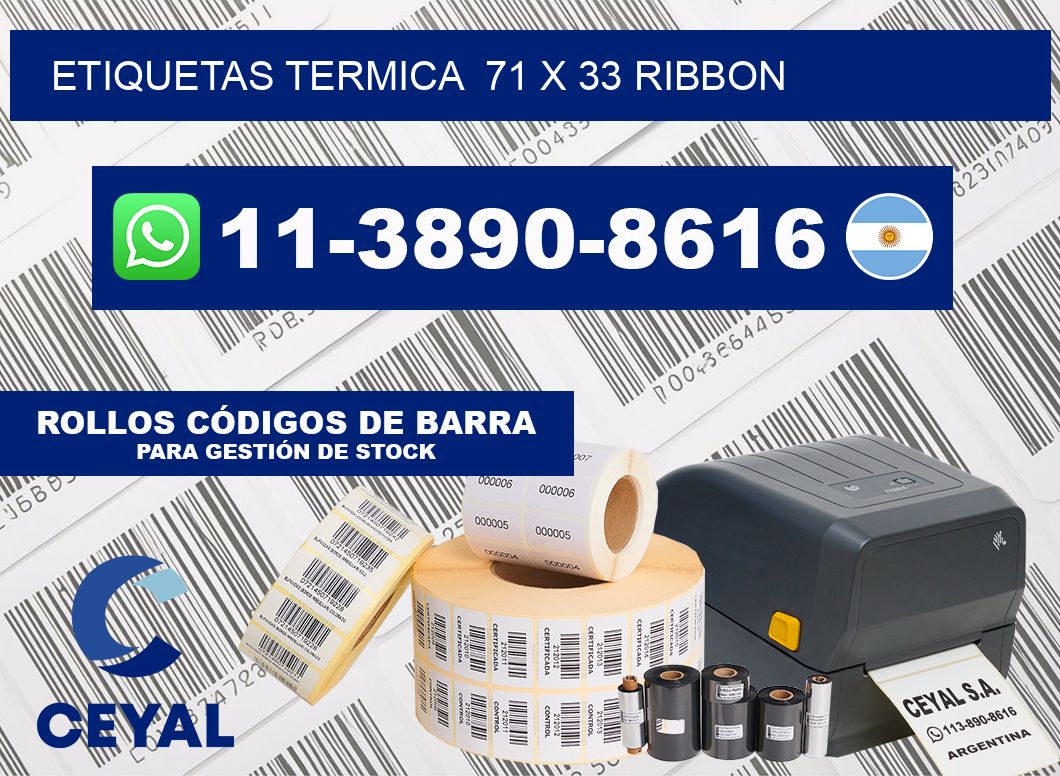 Etiquetas termica  71 x 33 ribbon