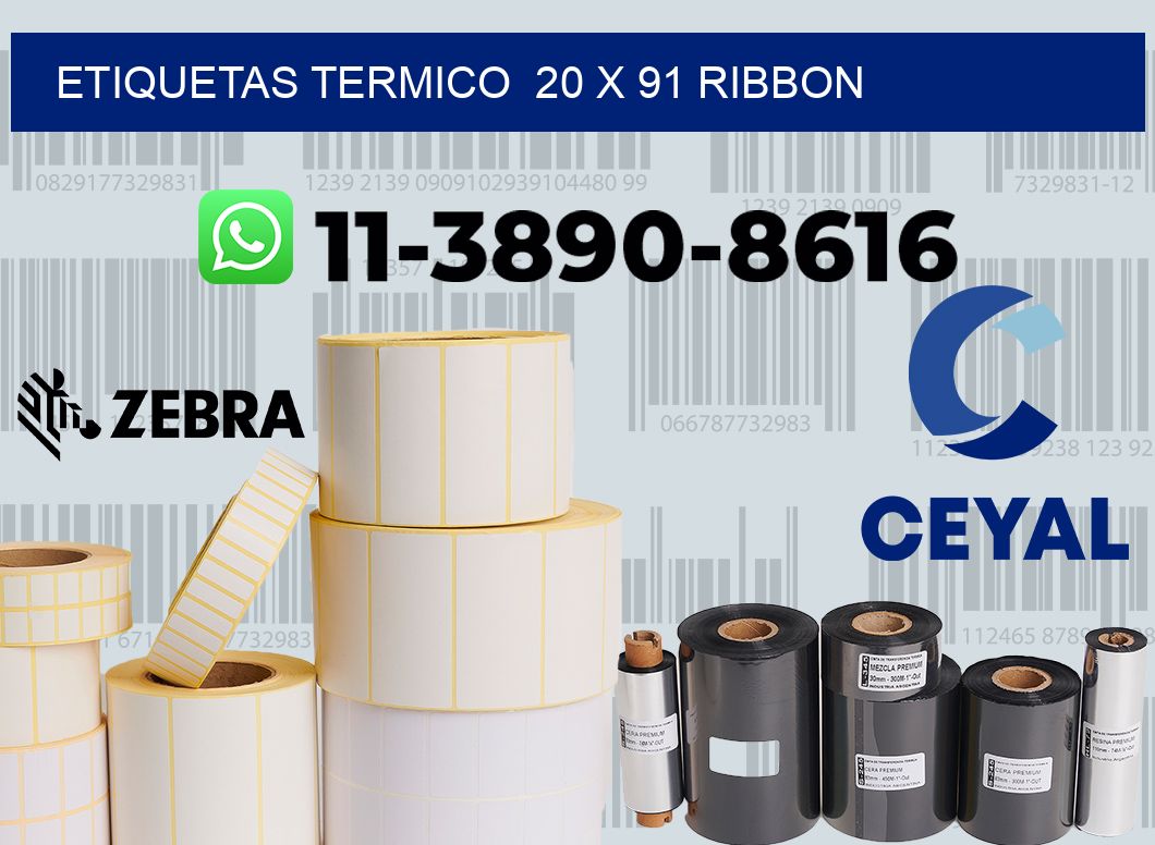 Etiquetas termico  20 x 91 ribbon