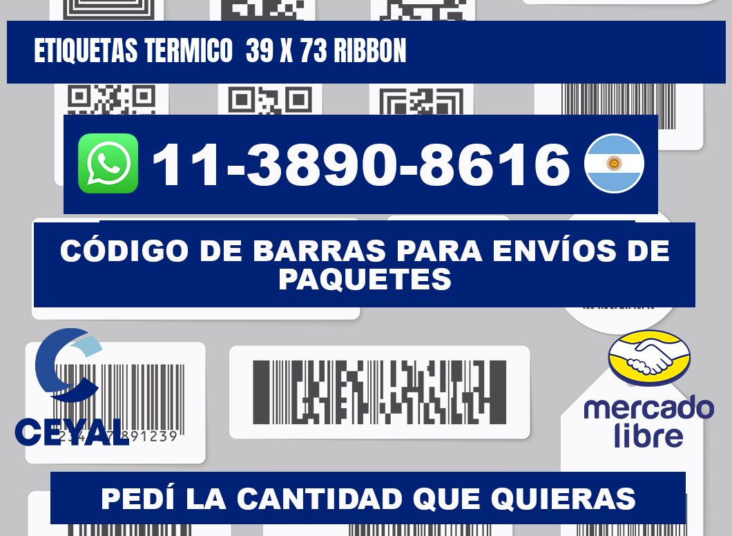 Etiquetas termico 39 x 73 ribbon