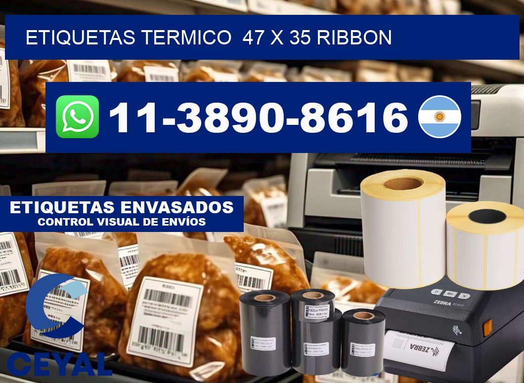 Etiquetas termico  47 x 35 ribbon