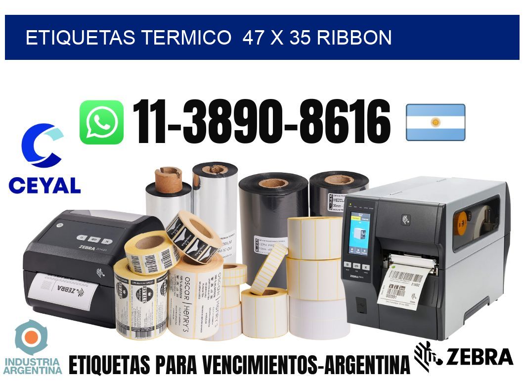 Etiquetas termico  47 x 35 ribbon