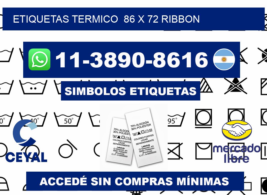 Etiquetas termico 86 x 72 ribbon
