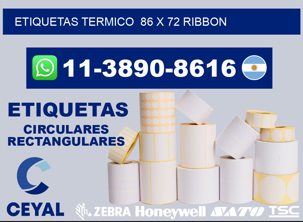 Etiquetas termico 86 x 72 ribbon