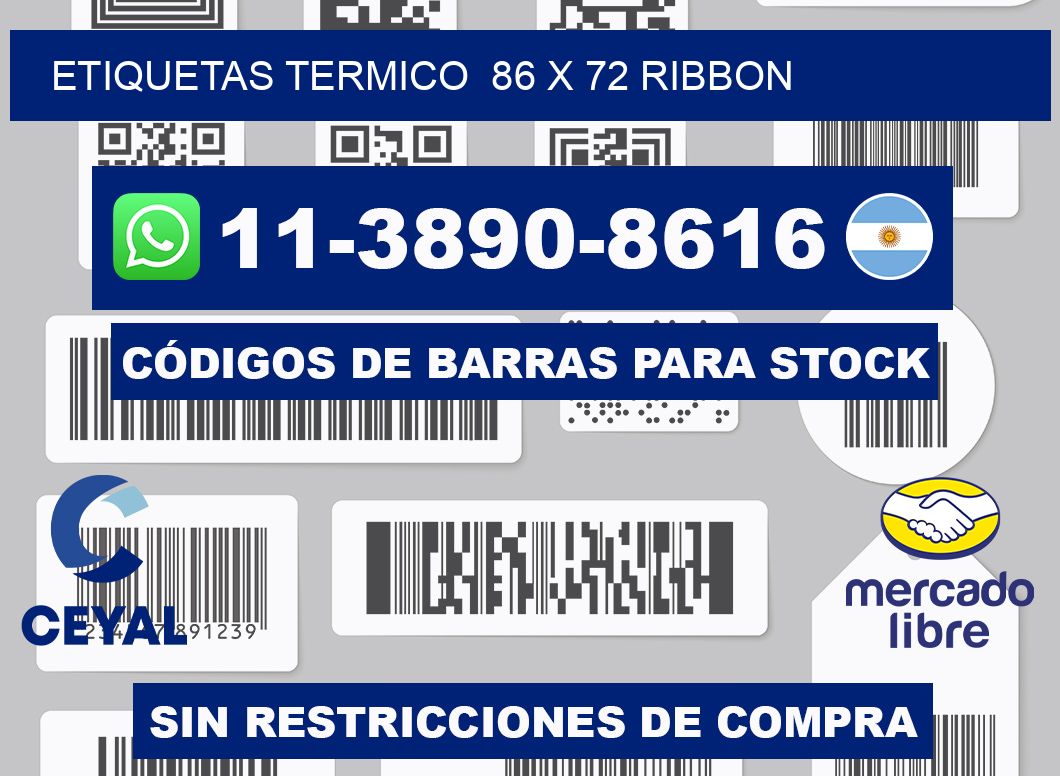 Etiquetas termico 86 x 72 ribbon