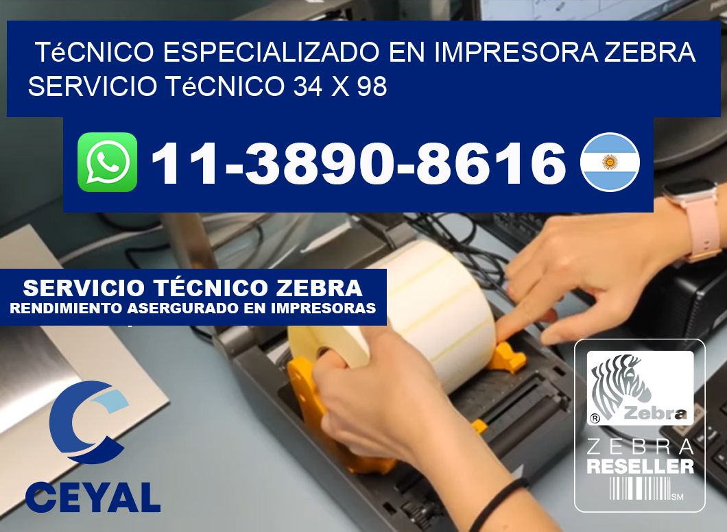 Técnico Especializado en Impresora Zebra Servicio Técnico 34 x 98