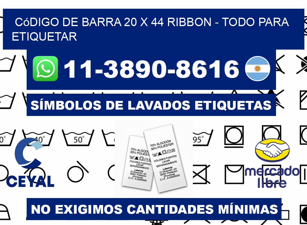 código de barra 20 x 44 ribbon - Todo para Etiquetar