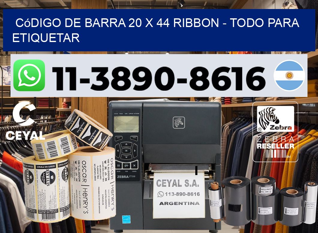 código de barra 20 x 44 ribbon - Todo para Etiquetar