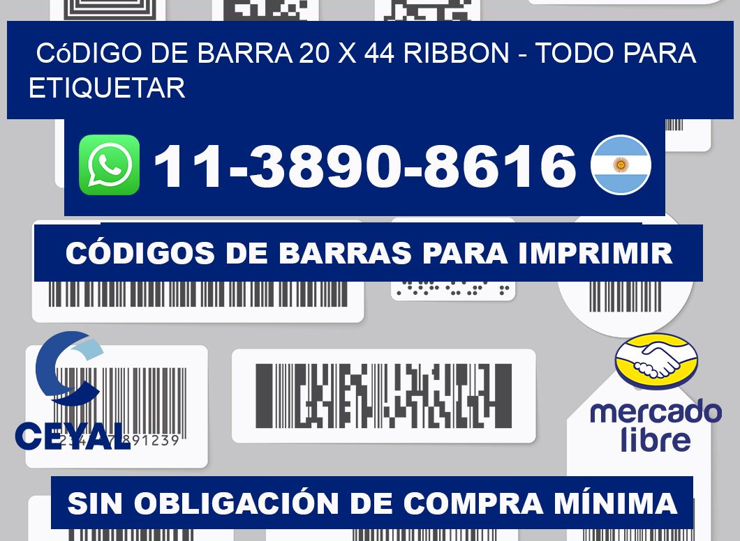 código de barra 20 x 44 ribbon - Todo para Etiquetar