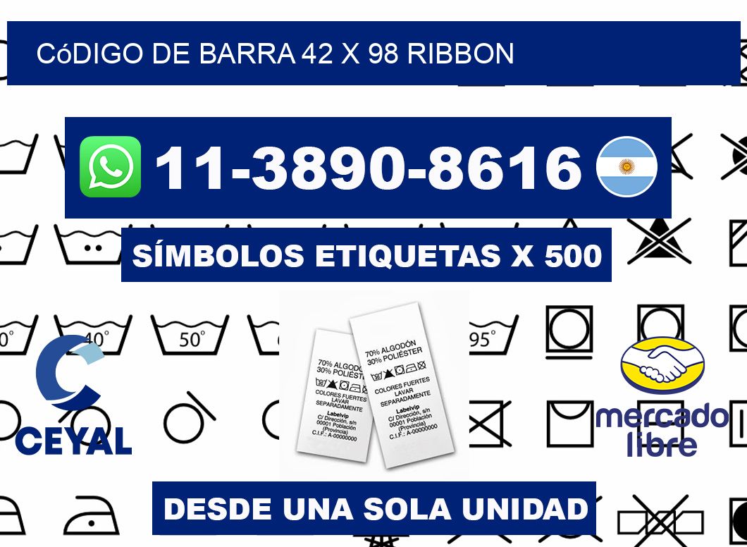 código de barra 42 x 98 ribbon