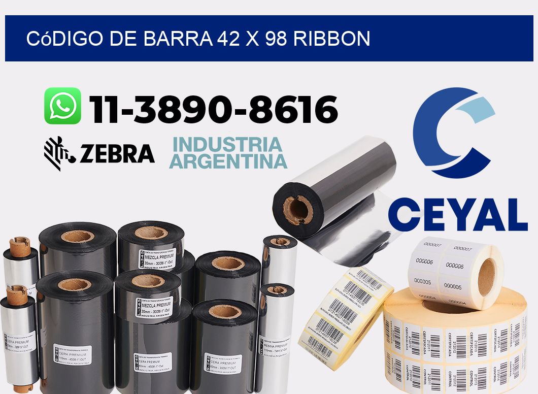 código de barra 42 x 98 ribbon