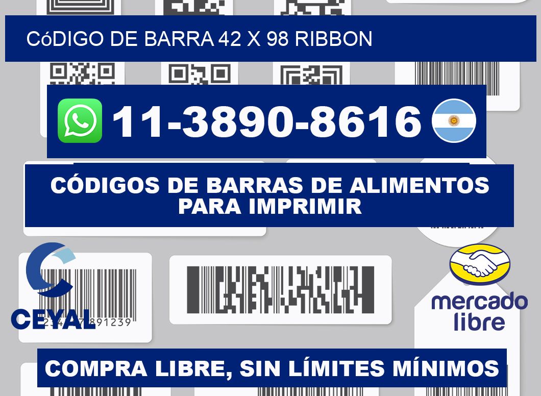 código de barra 42 x 98 ribbon