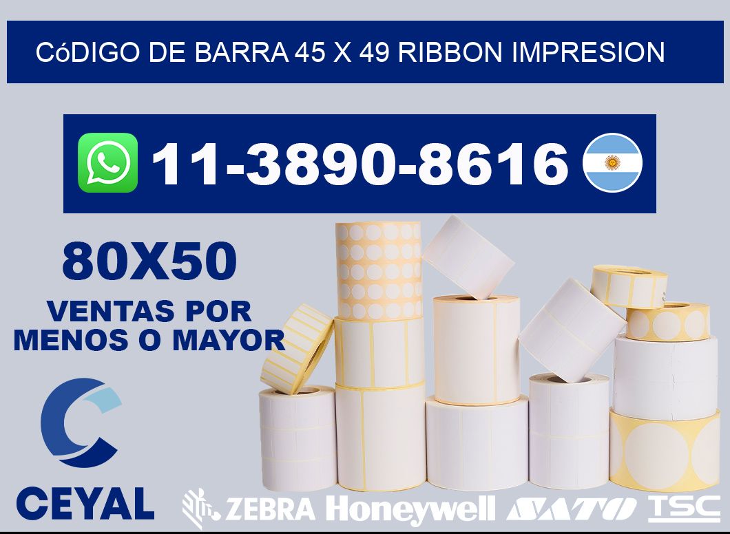 código de barra 45 x 49 ribbon impresion