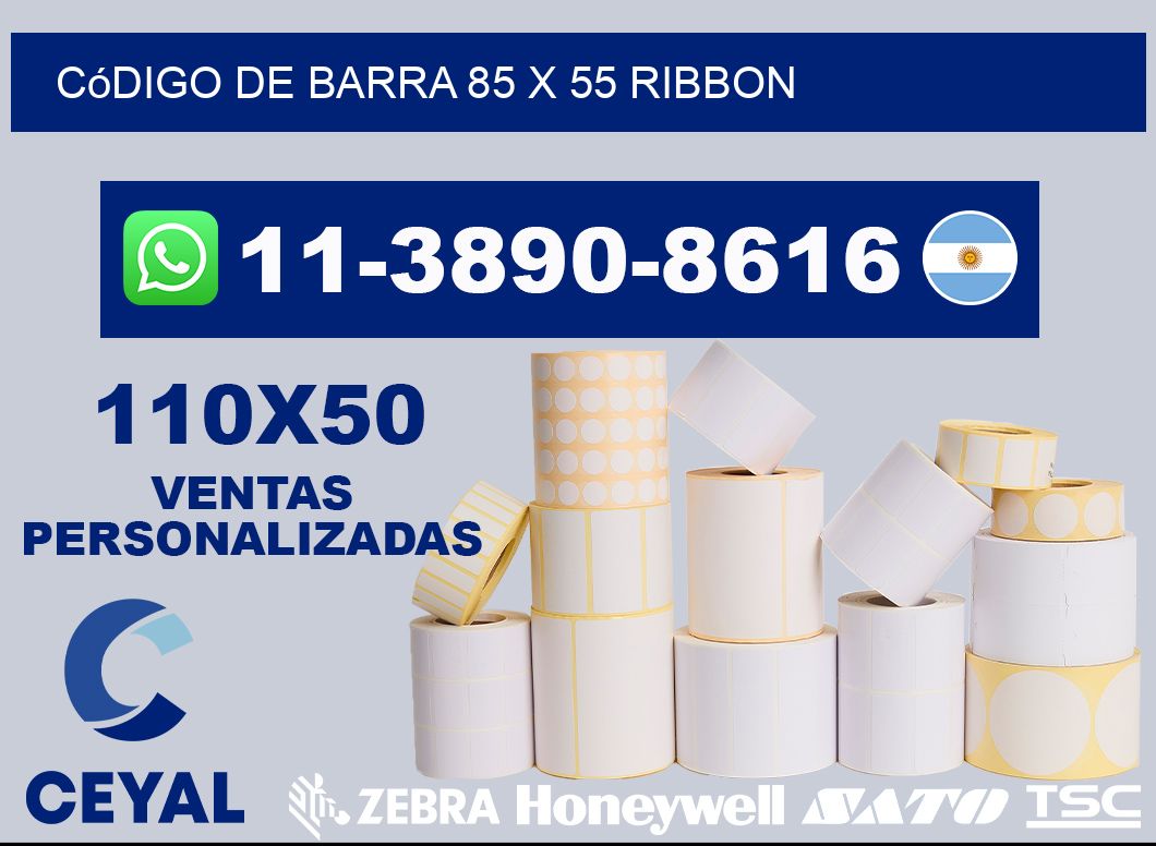 código de barra 85 x 55 ribbon