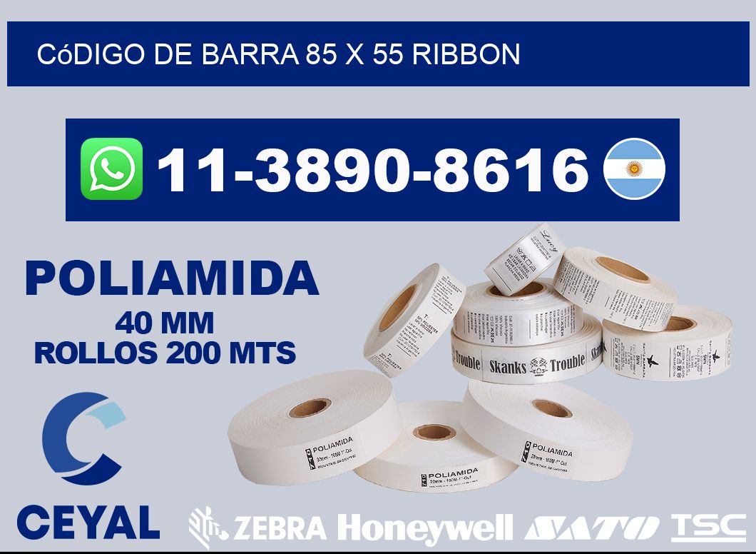 código de barra 85 x 55 ribbon