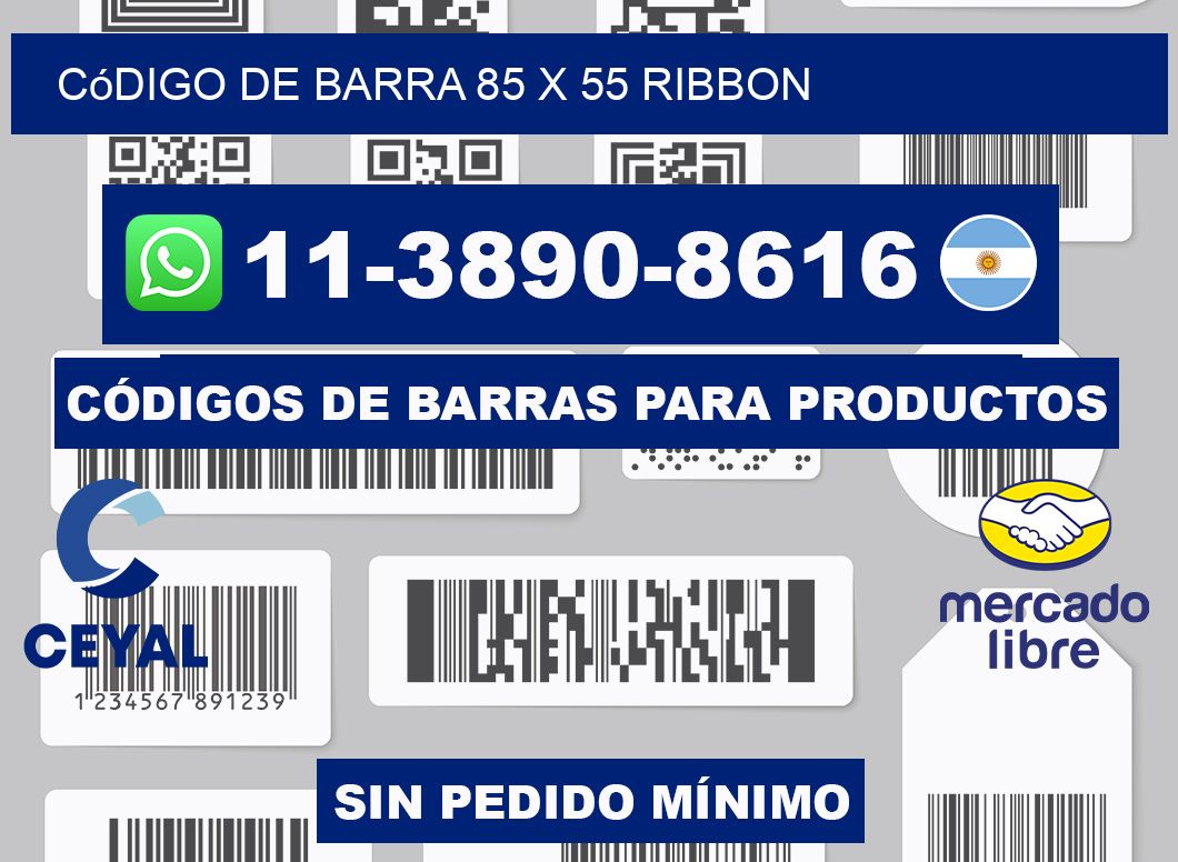 código de barra 85 x 55 ribbon