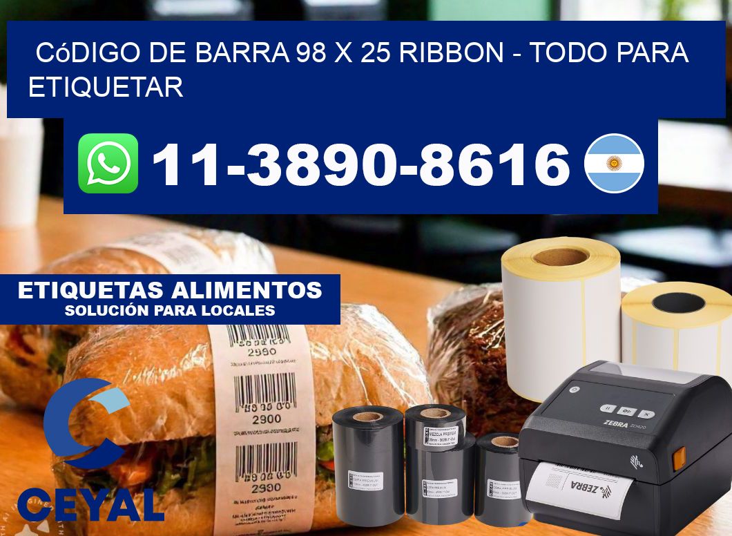 código de barra 98 x 25 ribbon - Todo para Etiquetar