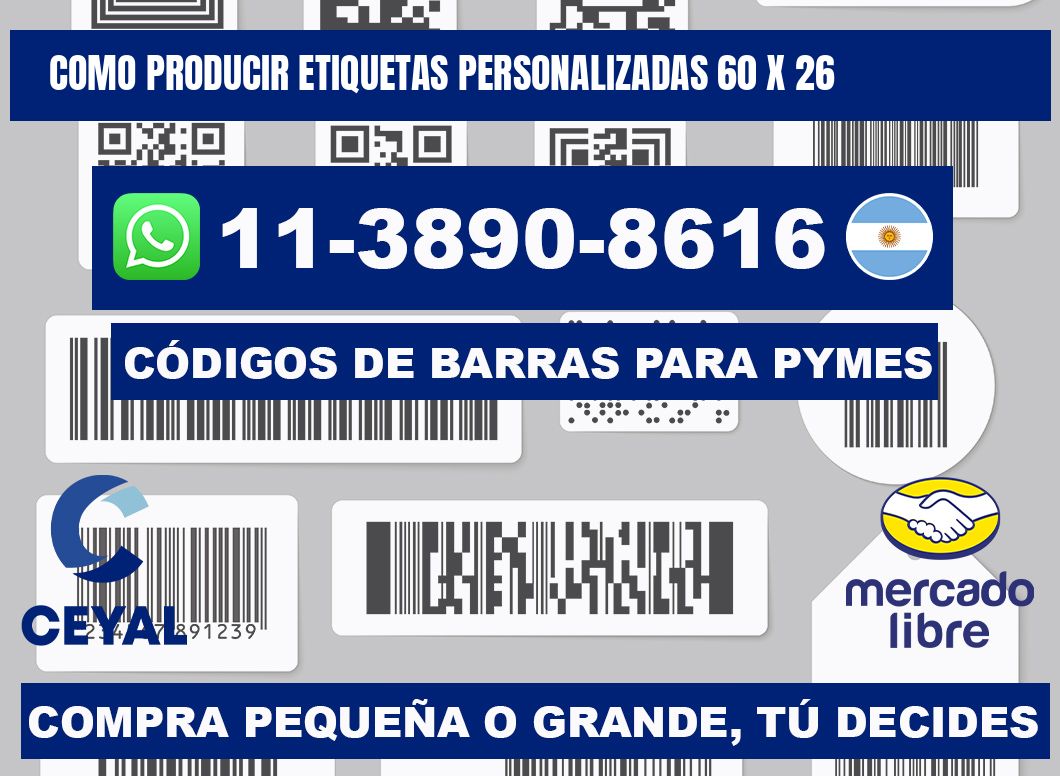 como producir etiquetas personalizadas 60 x 26