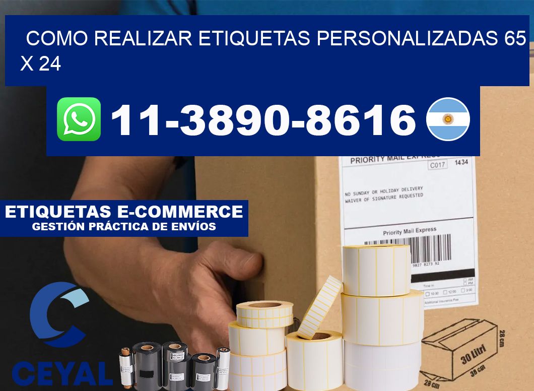 como realizar etiquetas personalizadas 65 x 24