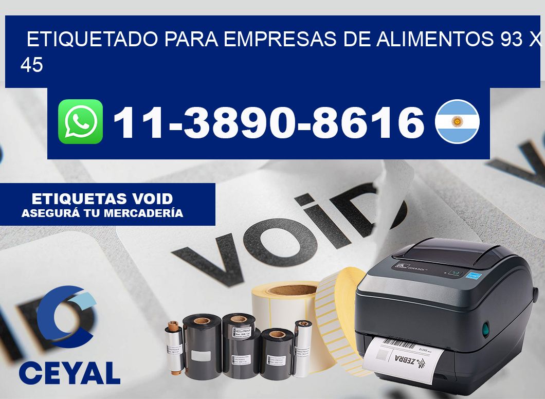 etiquetado para empresas de alimentos 93 x 45