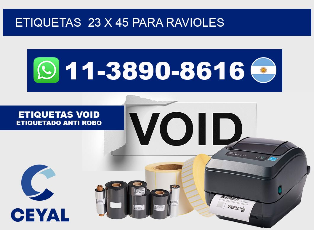 etiquetas  23 x 45 para Ravioles