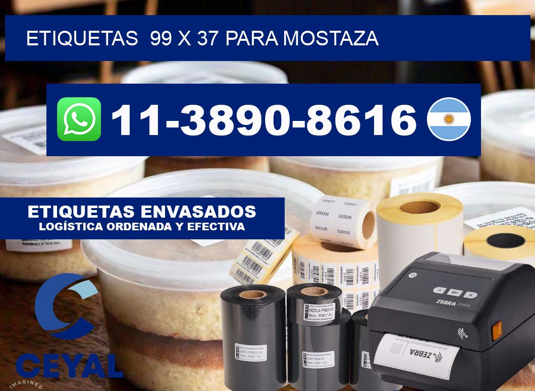 etiquetas  99 x 37 para Mostaza