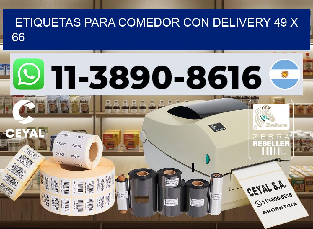 etiquetas para Comedor con delivery 49 x 66