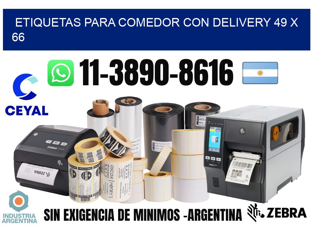 etiquetas para Comedor con delivery 49 x 66