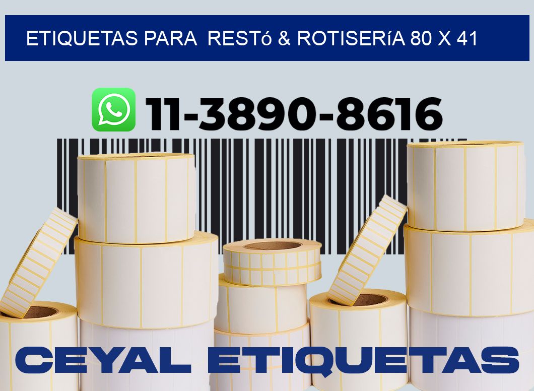 etiquetas para  Restó & rotisería 80 x 41