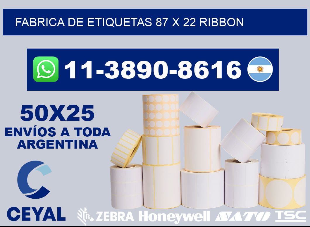 fabrica de etiquetas 87 x 22 ribbon
