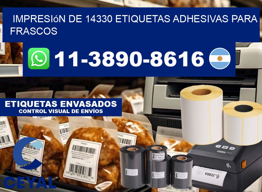 impresión de 14330 etiquetas adhesivas para frascos