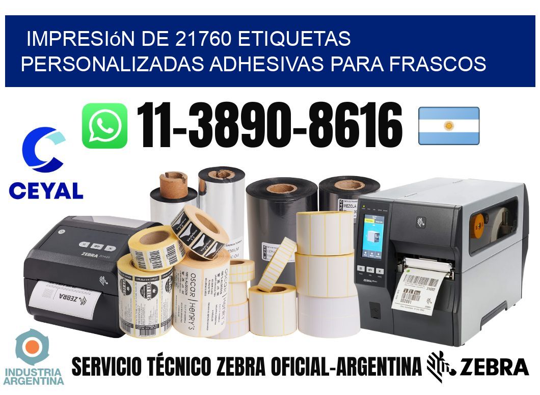 impresión de 21760 etiquetas personalizadas adhesivas para frascos