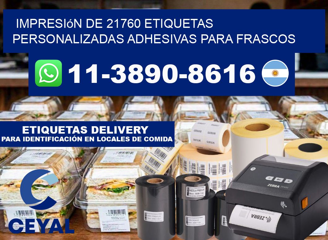 impresión de 21760 etiquetas personalizadas adhesivas para frascos