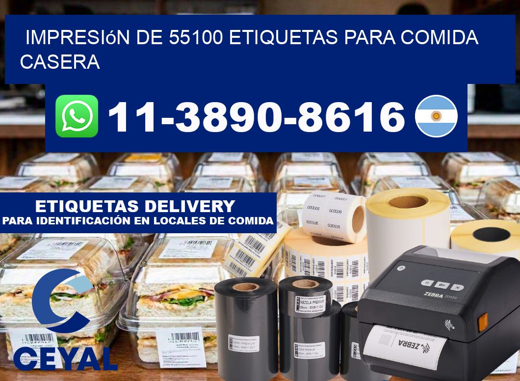 impresión de 55100 etiquetas para comida casera
