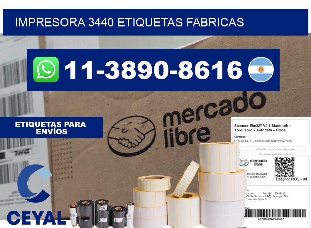impresora 3440 etiquetas fabricas