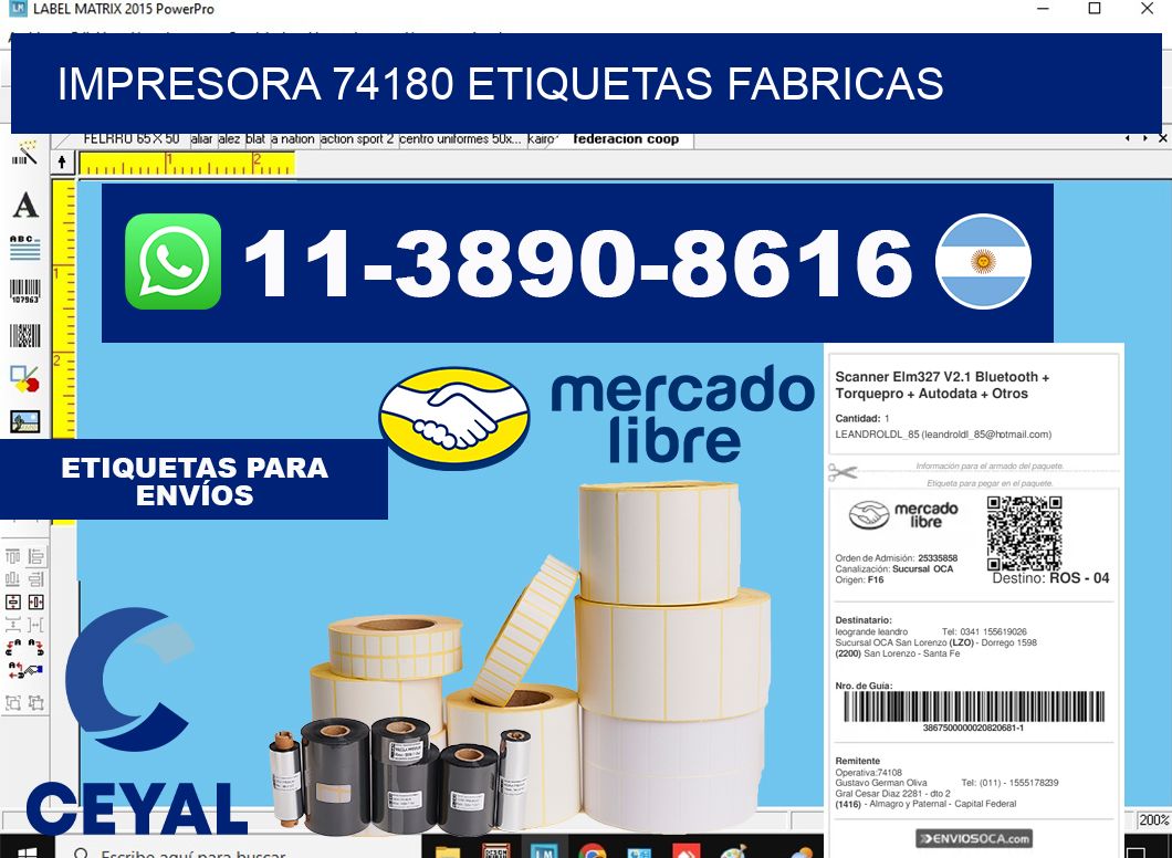 impresora 74180 etiquetas fabricas