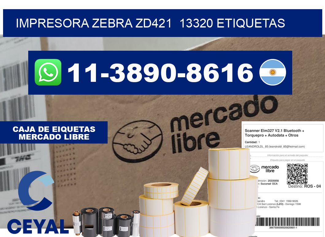 impresora zebra zd421  13320 etiquetas
