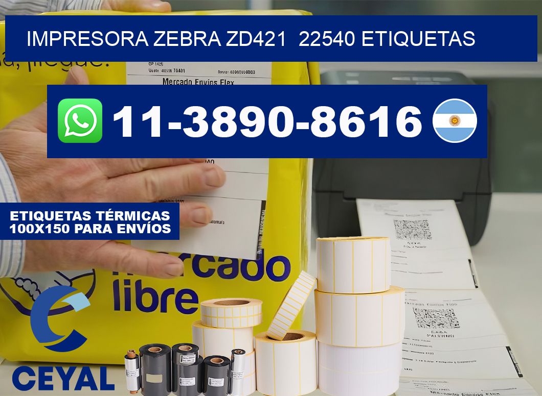 impresora zebra zd421  22540 etiquetas