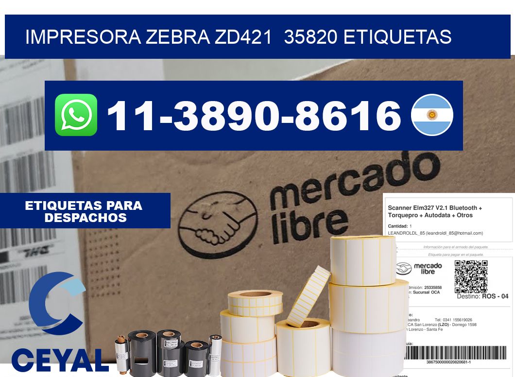 impresora zebra zd421  35820 etiquetas